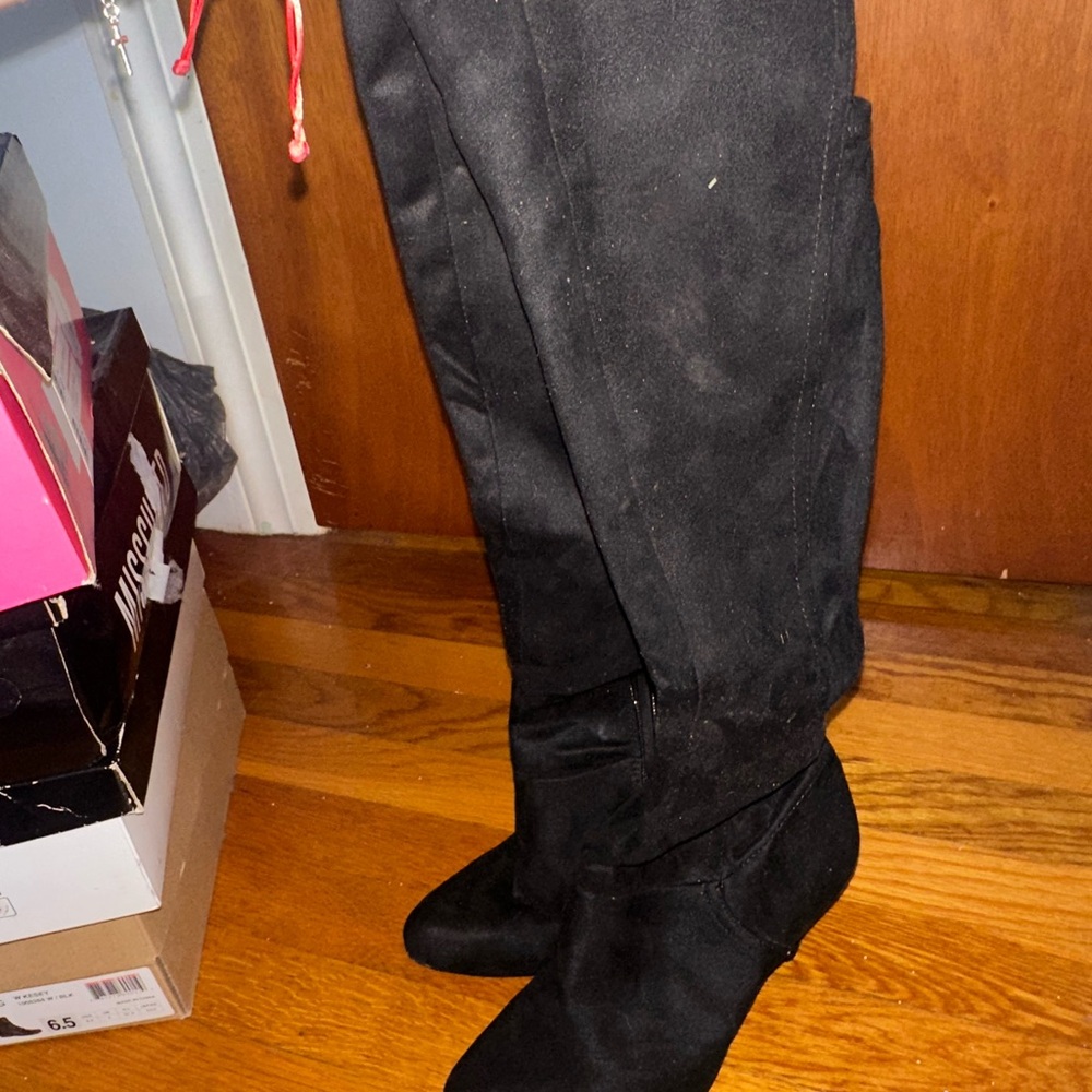 INC International Concepts Black Over the Knee Boots